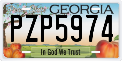 GA license plate PZP5974