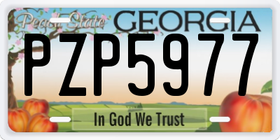 GA license plate PZP5977