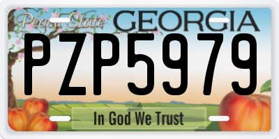 GA license plate PZP5979