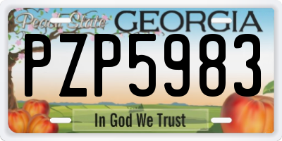 GA license plate PZP5983