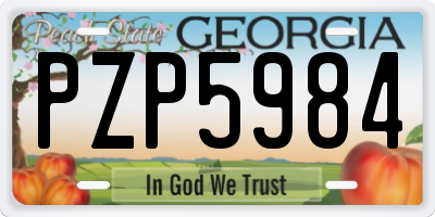 GA license plate PZP5984