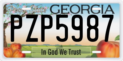 GA license plate PZP5987