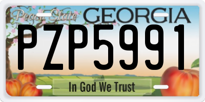 GA license plate PZP5991