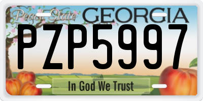 GA license plate PZP5997