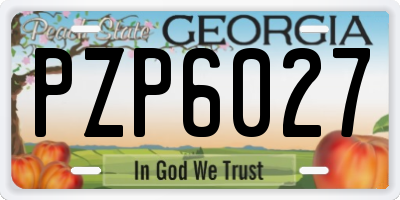 GA license plate PZP6027