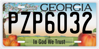 GA license plate PZP6032