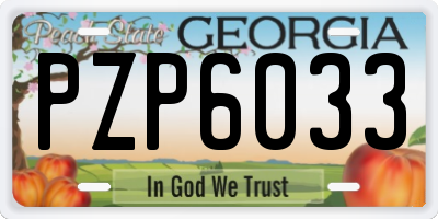 GA license plate PZP6033