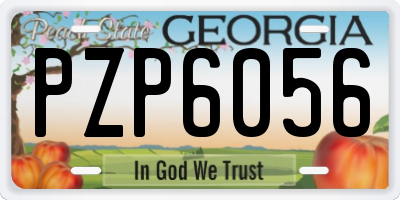 GA license plate PZP6056
