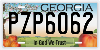 GA license plate PZP6062