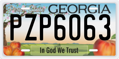 GA license plate PZP6063