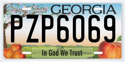 GA license plate PZP6069