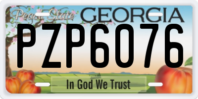 GA license plate PZP6076