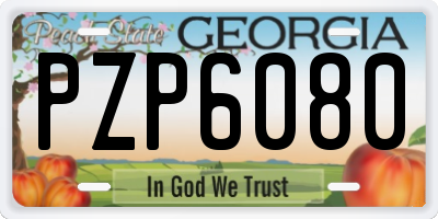 GA license plate PZP6080