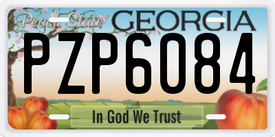 GA license plate PZP6084