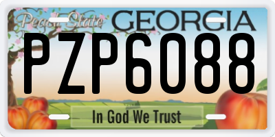 GA license plate PZP6088
