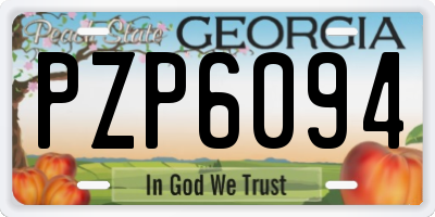 GA license plate PZP6094
