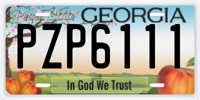 GA license plate PZP6111