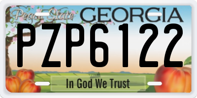 GA license plate PZP6122