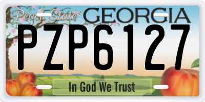 GA license plate PZP6127