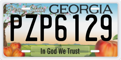 GA license plate PZP6129