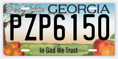 GA license plate PZP6150