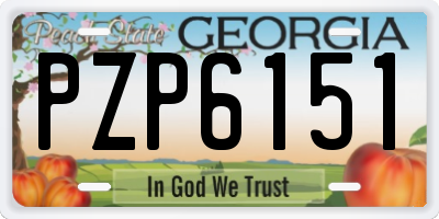 GA license plate PZP6151