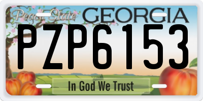 GA license plate PZP6153