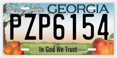GA license plate PZP6154