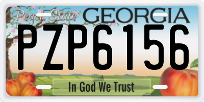 GA license plate PZP6156