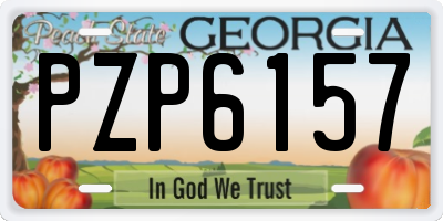 GA license plate PZP6157