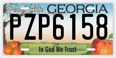 GA license plate PZP6158