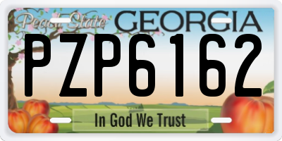 GA license plate PZP6162