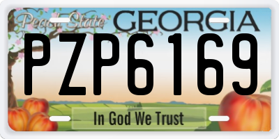 GA license plate PZP6169