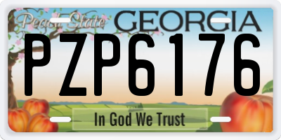 GA license plate PZP6176