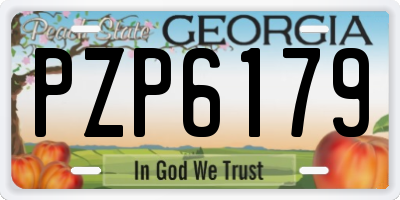 GA license plate PZP6179