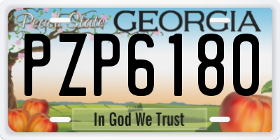 GA license plate PZP6180