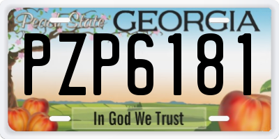 GA license plate PZP6181