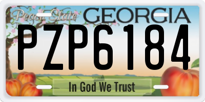 GA license plate PZP6184