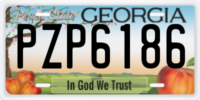 GA license plate PZP6186