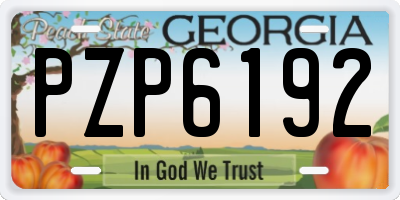 GA license plate PZP6192