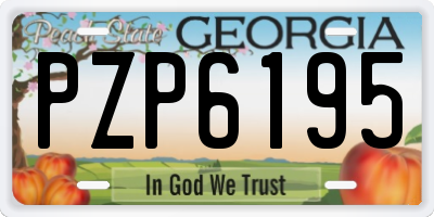 GA license plate PZP6195