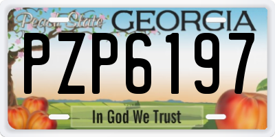 GA license plate PZP6197