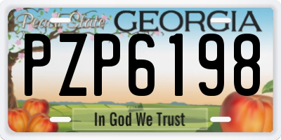 GA license plate PZP6198