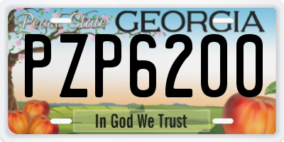 GA license plate PZP6200