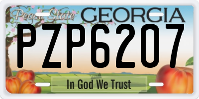 GA license plate PZP6207