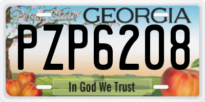 GA license plate PZP6208