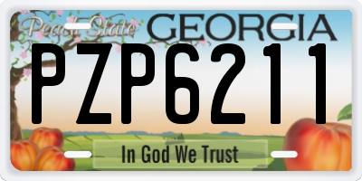 GA license plate PZP6211