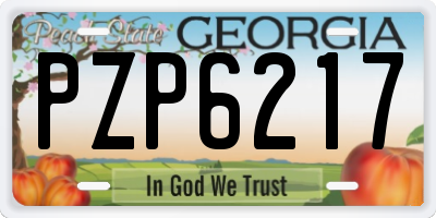 GA license plate PZP6217