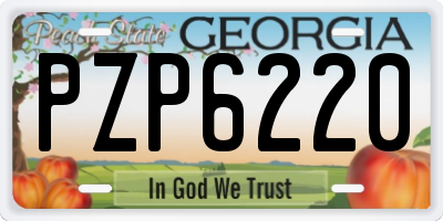 GA license plate PZP6220
