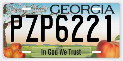 GA license plate PZP6221